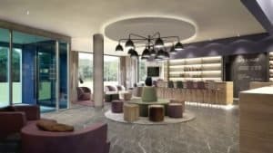 Die Lobby des Best Western Hotel The K Munich Unterfoehring. Bild: Best Western