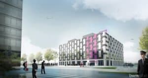 Rendering Moxy Vienna. Bild: bwm retail gmbh