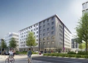 Visualisierung Moxy Frankfurt Gateway Gardens. Bild: Moxy