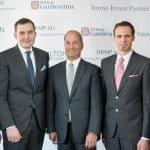 v. l.: Matthias Schulthess (Hilton Worldwide), Miroslav Vuletic (HRMP AG), Guglielmo L. Brentel (HRMP AG), Frenk Djordic (Immo Invest Partner AG), Dzek Djordic (Immo Invest Partner AG); Bild: Hilton