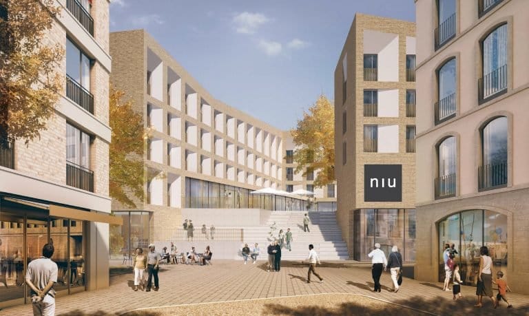 Rendering des niu in Potsdam. Bild: Wolff Architekten