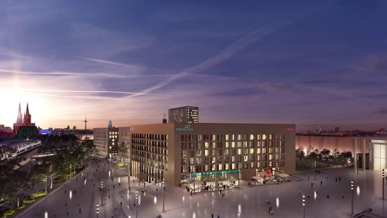 Rendering des Hotelkomplexes neben dem Messegelände in Köln