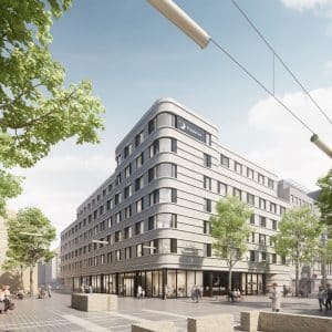 Rendering des Premier Inn City Mannheim. Bild: Architekturbüro Reichel + Stauth GmbH