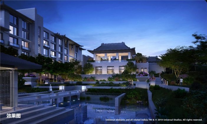 Visualisierung des Nuo Resort – Universal Beijing Resort. Bild: 2019 Universal Studios