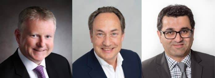 Drei neue Positionen bei Choice Hotels: Jonathan Mills, Oliver Macpherson und Neerav Dudhwala (von links). Bild: Choice Hotels