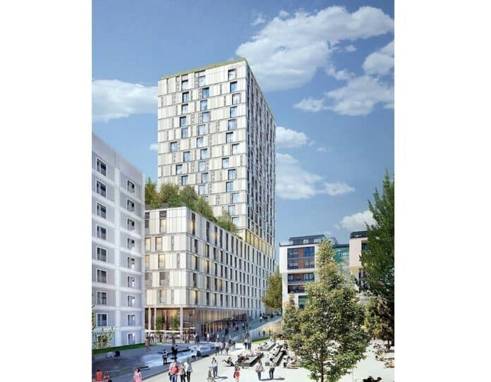 Rendering des Stuttgarter Hotelturms. Bild: RKW Architektur+