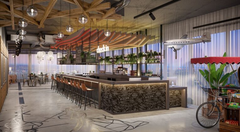 Rendering der Bar. Bild: AI MXY Hotel Operations