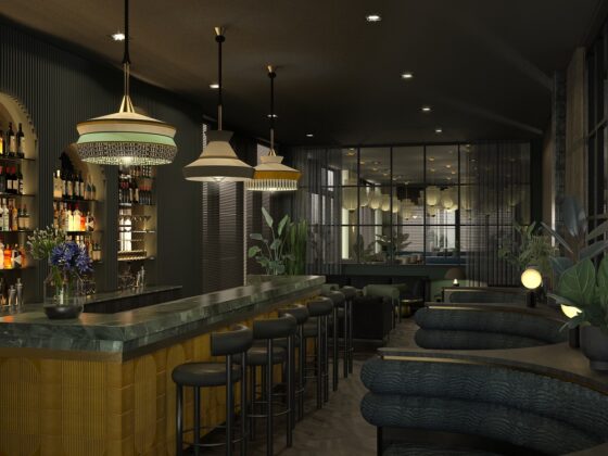 Rendering der Bar im Amano Berlin. Bild: Amano Group