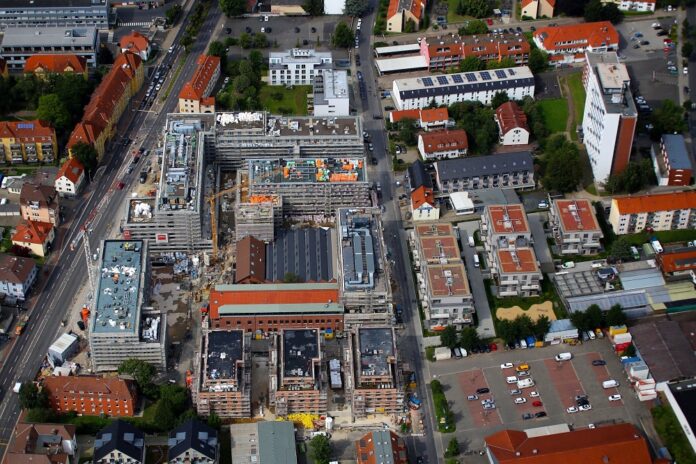 Überblick über das Sartorius Quartier im August 2021. Bild: S. Rampfel, Gö-Flug/Hamburg Team