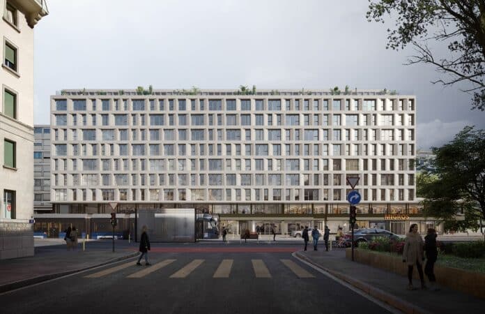Rendering des Genfer Stay KooooK. Bild: Frei & Stefani SA, Architecture et Développement