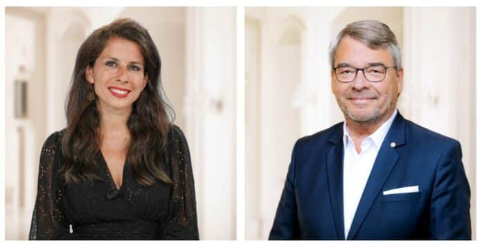Marie-Noële Schwartzmann und Claus-Dieter Jandel. Bild: Steigenberger Hotels AG