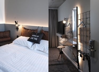 Musterzimmer des Moxy Hotel Karlsruhe. Bild: Signo Hospitality