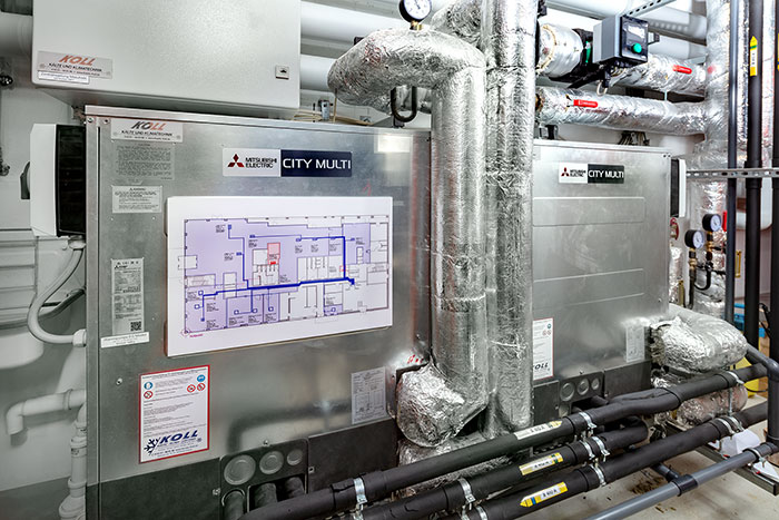 Mitsubishi Electric Hybrid-VRF-Wärmepumpensystem