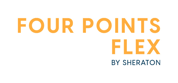 Hier steht Four Point Flex by Sheraton. Es ist das Logo der Gruppe.