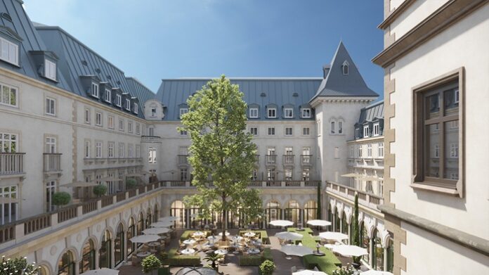 Rendering des Innenhofs des The Florentin in Frankfurt