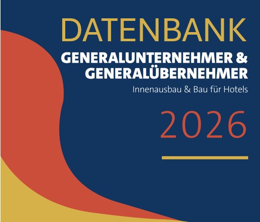 Book cover: 'Datenbank Generalunternehmer & Generalübernehmer' with 2026, dark blue background and orange-yellow decorative shapes.