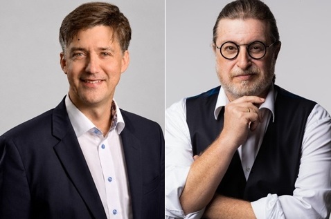 Zwei nebeneinandergestellte Einzelporträts von Björn Weidner und Dirk Iserlohe